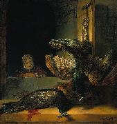 Rembrandt Peale Tote Pfauen oil